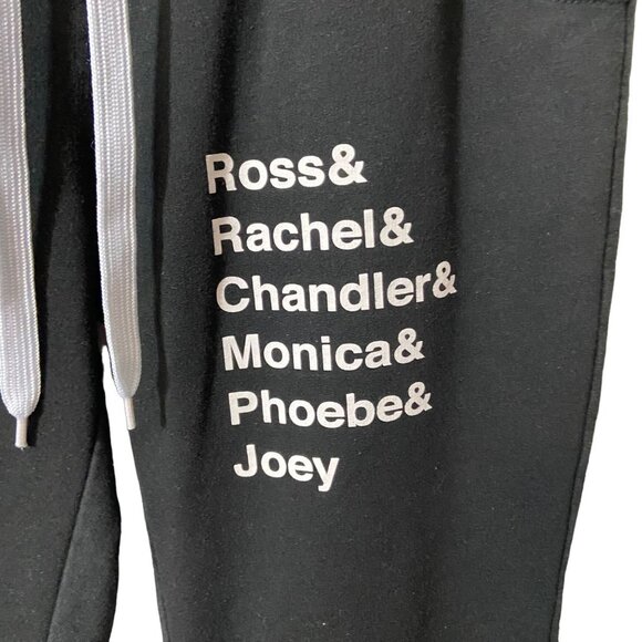 Friends The Television Series Sweatpants‎ Cropped Joggers Black Graphic Size XS - Picture 2 of 9